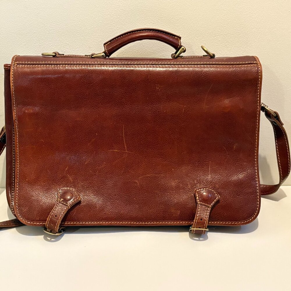 Leather Messenger Bag, by Floto